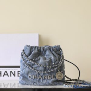 샤넬 24s 데님 진주스티치 22백