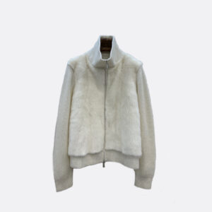로로피아나 리얼밍크&니트 집업 자켓