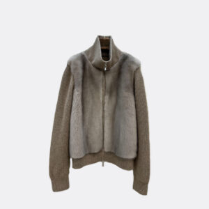 로로피아나 리얼밍크&니트 집업 자켓