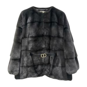 디올 벨티드 리얼밍크 피코트